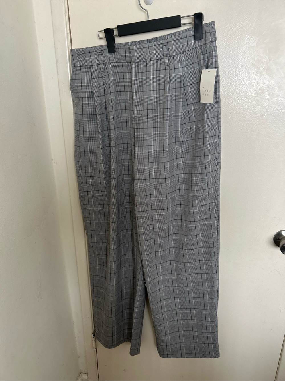 a new day Gray Plaid Women's Wide-Leg Pants